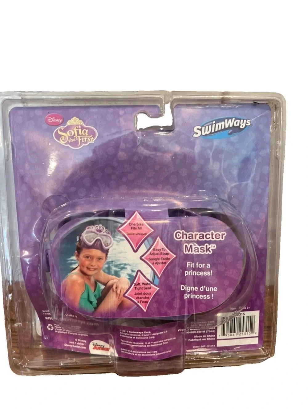 Disney Sofia the First Lavender Princess Swim Mask with Tiara Accent